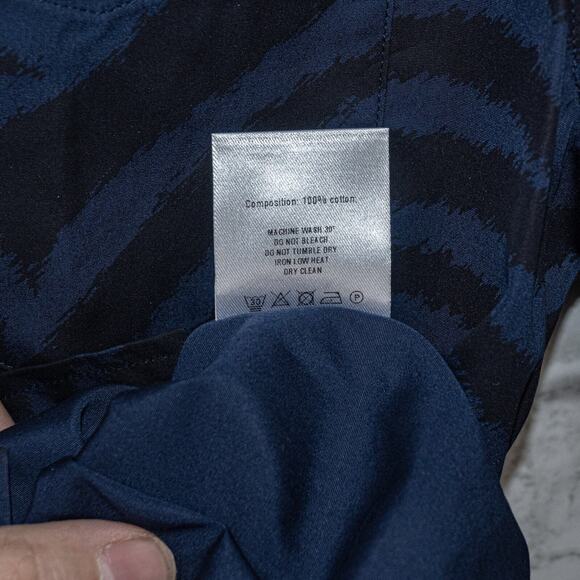 OAMC Men's Button Down ZEBRA Shirt Blue Print w/ Reflective size Small - Picture 6 of 7